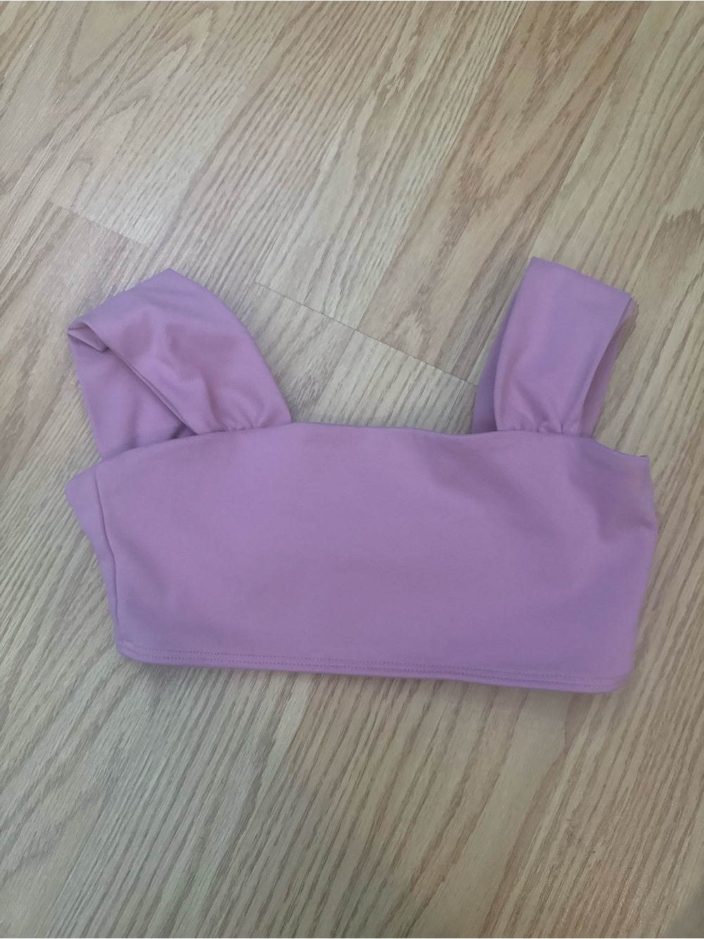 Light Pink Tiger Friday Square-Neck Crop Top with Wide Straps